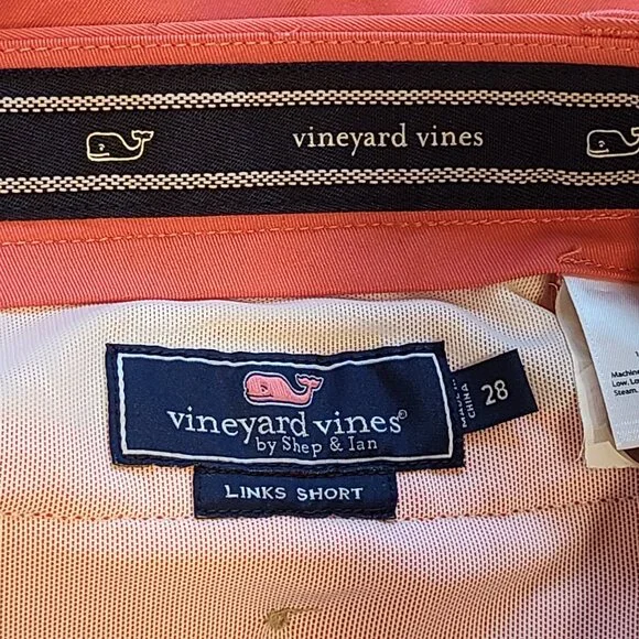 Vineyard Vines Links Shorts Mens 28 Salmon Coral Pink - Picture 3 of 7